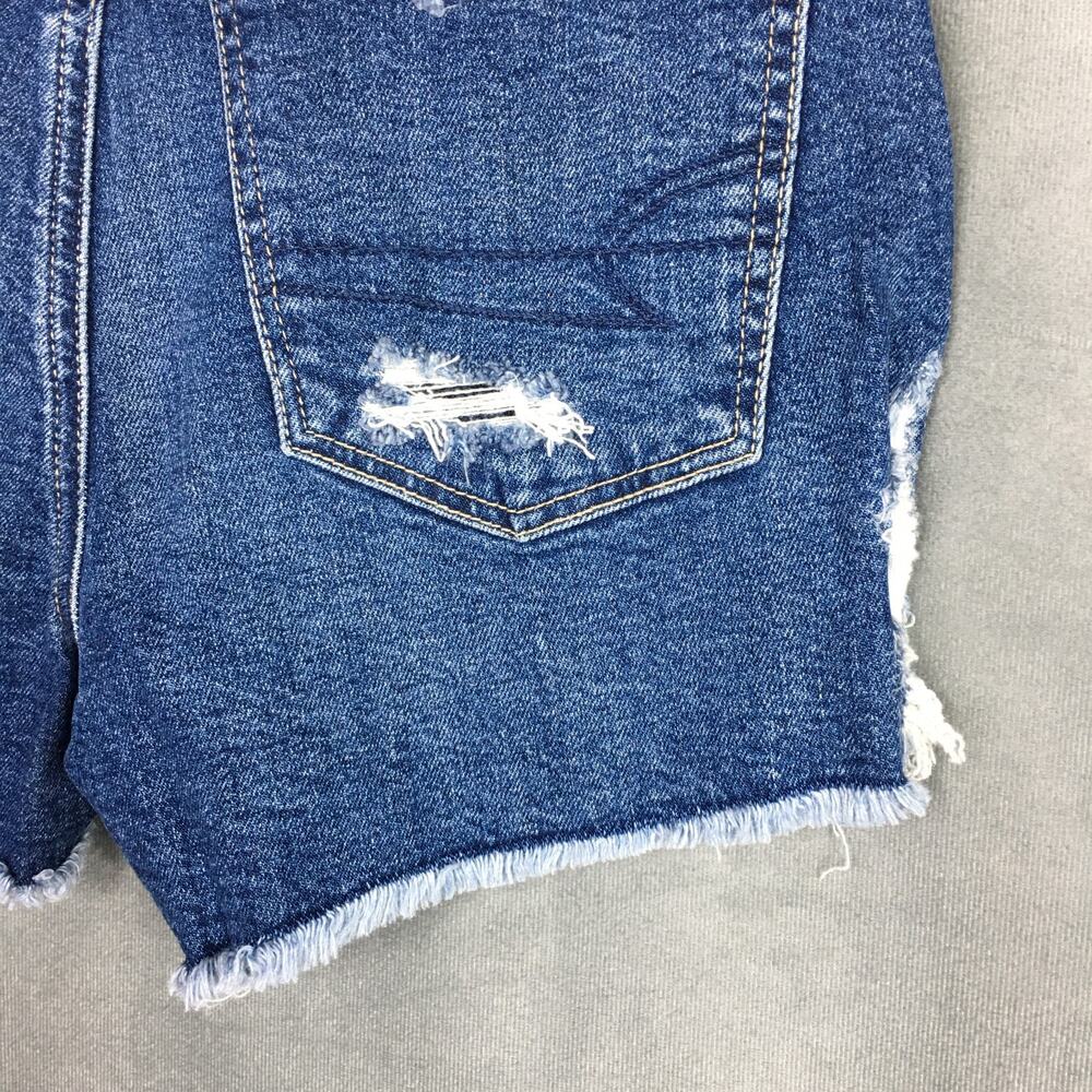 New American Eagle Women High Rise Curvy Shorts Distressed Denim Summer Beach 0 - Picture 7 of 14